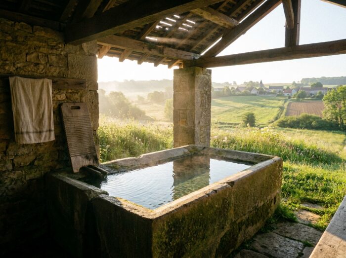 Un lavoir traditionnel, symbole du patrimoine rural de la région